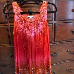 CAbi Red and Pink Patterned Tunic Top - True Love